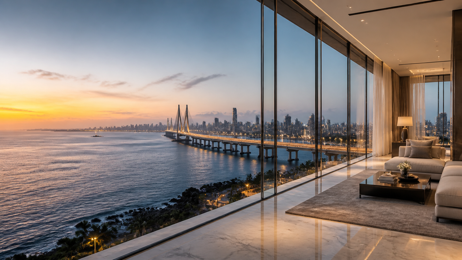 Conceptual interior for a large-format Godrej Bandra Bay residence